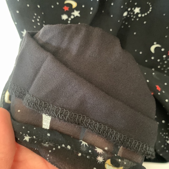 Wild Honey Star Galaxy Print Ruched Bust Button Front Short Sleeve Mini Dress - Picture 11 of 15